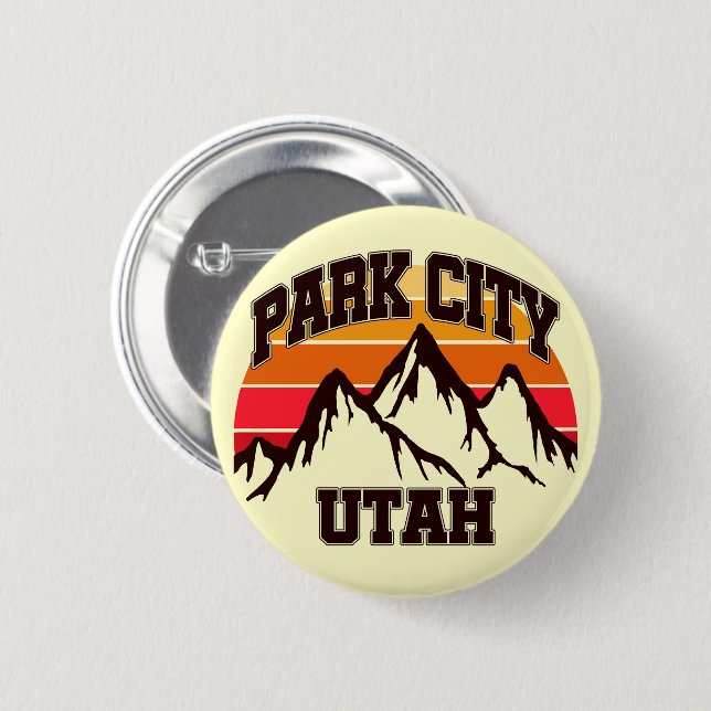 Badge Rond 5 Cm Park City, Utah (Devant & derrière)