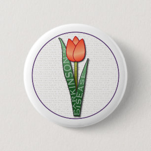 Badge Rond 5 Cm Parkinsons Aide Trouver une tulipe guérite
