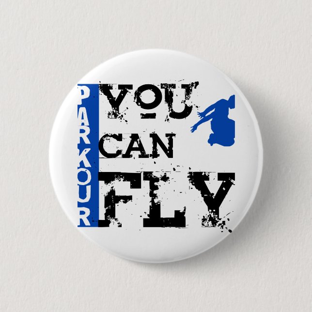 Badge Rond 5 Cm Parkour - vous pouvez voler (Devant)