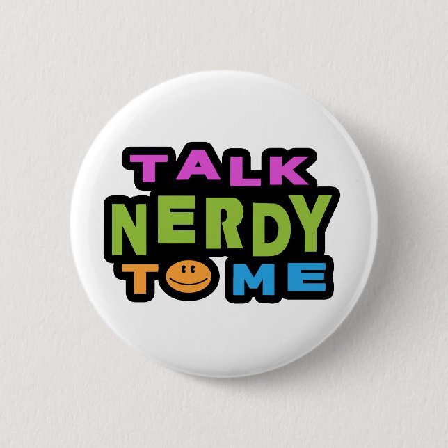 Badge Rond 5 Cm Parle Nerdy (Devant)