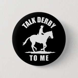 Badge Rond 5 Cm Parlez Derby À Moi - Course À Cheval