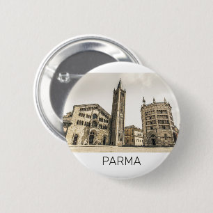 Badge Rond 5 Cm Parme Emilia Romagna Piazza del Duomo Italie