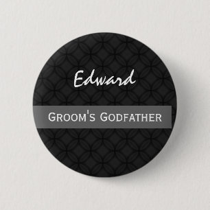 Badge Rond 5 Cm PARRAIN de épouser de MARIÉ noir et blanc