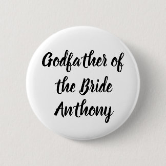 Badge Rond 5 Cm Parrain de la mariée Noir Nom personnalisé Mariage