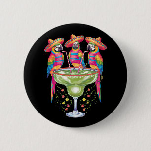 Badge Rond 5 Cm Parrot Cinco De Mayo Drôle Boire Fiesta Mexicaine
