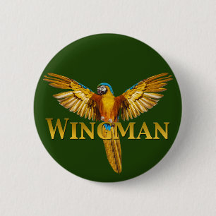 Badge Rond 5 Cm Parrot Wingman