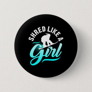 Badge Rond 5 Cm Partagé Comme Une Fille Snowboard Cadeau Enfants