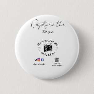 Badge Rond 5 Cm partagez l'amour mariage qr couple amour nom date