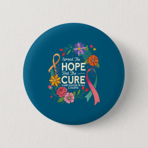 Badge Rond 5 Cm Partagez L'Espoir Trouvez Luttez Contre Le Cancer
