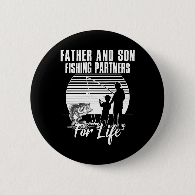 Badge Rond 5 Cm Partenaire de pêche Père & Fils à vie (Devant)