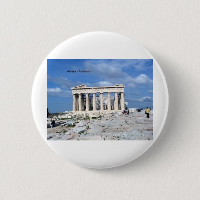 Badge Rond 5 Cm Parthenon d'Athènes (Devant)