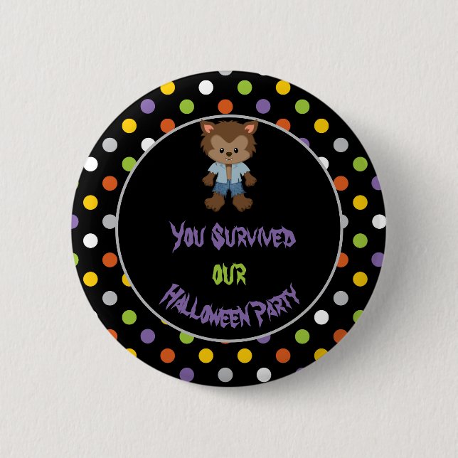 Badge Rond 5 Cm Parti d'Halloween du petit garçon Werewolf (Devant)