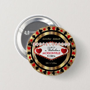 Badge Rond 5 Cm Partie de Bachelorette de style de Vegas - ville