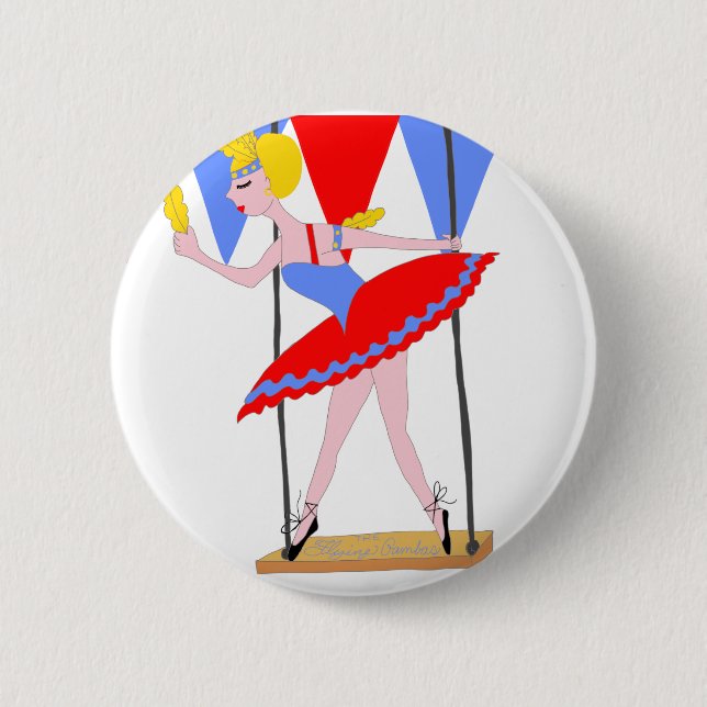 Badge Rond 5 Cm Partie de cirque d'artiste de trapèze de cirque (Devant)