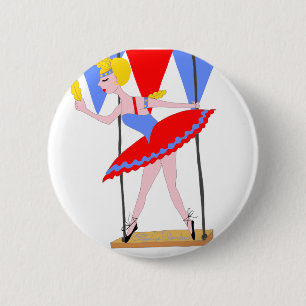 Badge Rond 5 Cm Partie de cirque d'artiste de trapèze de cirque