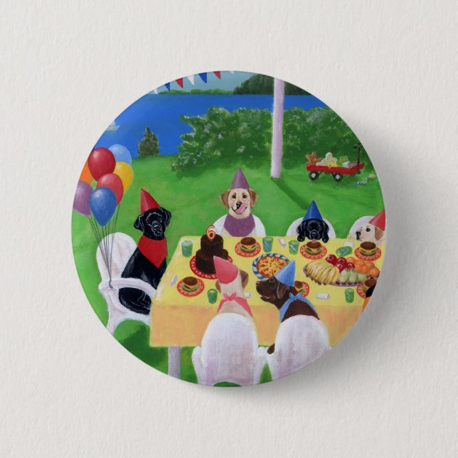 Badge Rond 5 Cm Partie de Labrador (Devant)