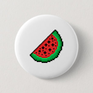 Badge Rond 5 Cm Partie de pastèque Pixel art