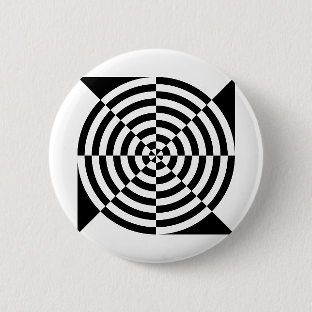 Badge Rond 5 Cm Partie noire et blanche du tableau de contrôle cib (Devant)