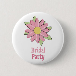 Badge Rond 5 Cm Partie nuptiale de fleur rose