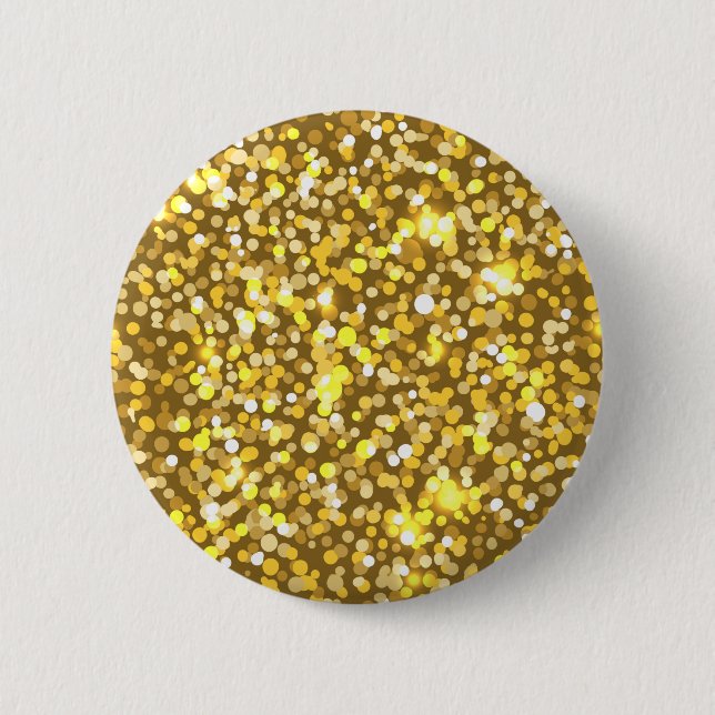 Badge Rond 5 Cm Parties scintillant d'or (Devant)