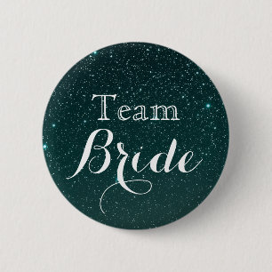 Badge Rond 5 Cm Parties scintillant d'or Faux Foil Mariage Team Br