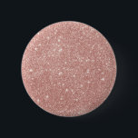 Badge Rond 5 Cm Parties scintillant d'or rose rose fusée<br><div class="desc">Bouton rond Parties scintillant or rose rose Fille.</div>