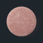 Badge Rond 5 Cm Parties scintillant d'or rose rose fusée<br><div class="desc">Bouton rond Parties scintillant or rose rose Fille.</div>