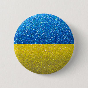 Badge Rond 5 Cm Parties scintillant drapeau ukrainien Ukraine Mode
