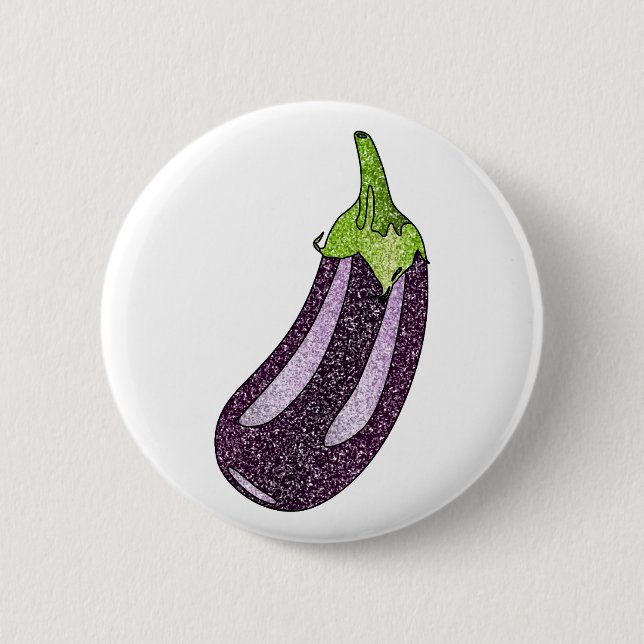 Badge Rond 5 Cm Parties scintillant Eggplant (Devant)