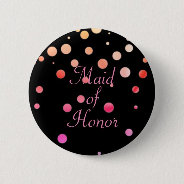 Badge Rond 5 Cm Parties scintillant Faux Foil Confetti Dots Maid o (Devant)