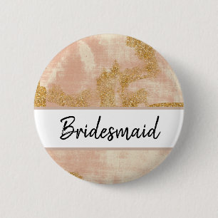 Badge Rond 5 Cm *~* Parties scintillant Vintage en or rose détenue