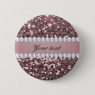 Badge Rond 5 Cm Parties scintillantes et diamants roses à la mode