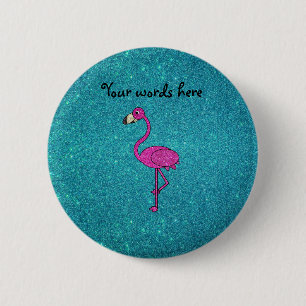 Badge Rond 5 Cm Parties scintillantes roses de turquoise de