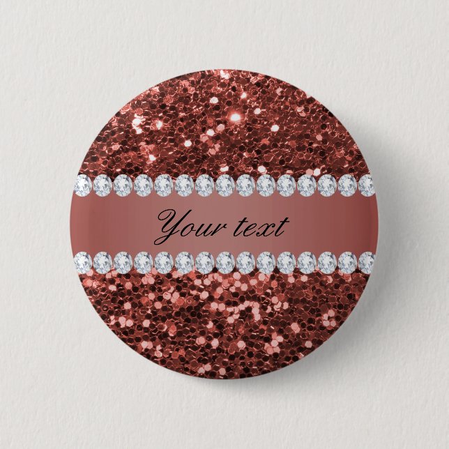 Badge Rond 5 Cm Parties scintillantes roses et diamants de Faux (Devant)