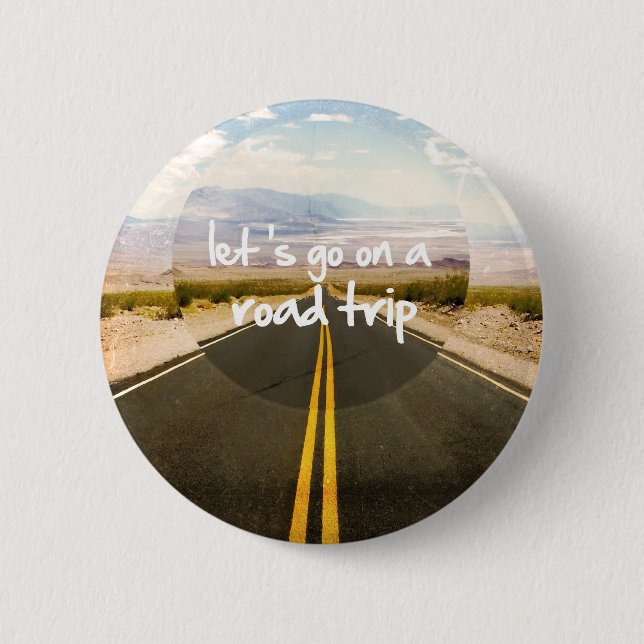 Badge Rond 5 Cm Partons en voyage par la route (Devant)
