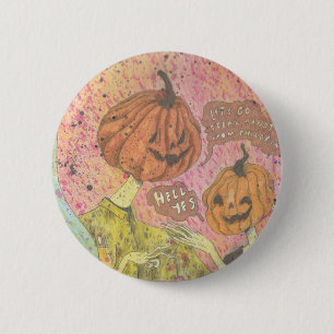 Badge Rond 5 Cm Partons volent la sucrerie du Pin de Halloween