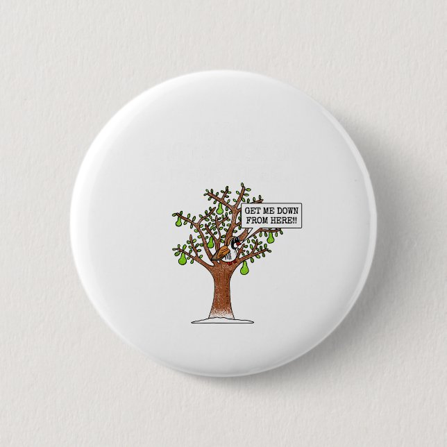 Badge Rond 5 Cm Partridge In A Pear Tree, Christmas Carol Singing  (Devant)