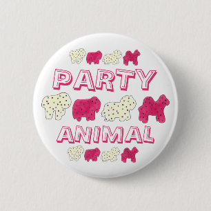 Badge Rond 5 Cm PARTY ANIMAL Crackers Cookies Circus Zoo Anniversa