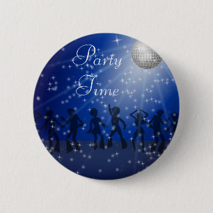 Badge Rond 5 Cm Party le style de disco, bouton rond de pouce de 2