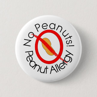 Badge Rond 5 Cm Pas de cacahuètes ! Allergie des arachides