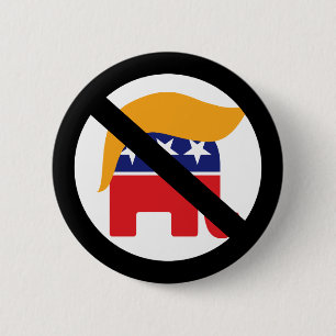 Badge Rond 5 Cm Pas de cheveux d'éléphant républicain anti GOP Tru