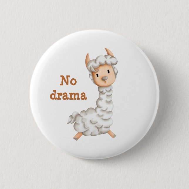 Badge Rond 5 Cm Pas de drame llama mignon personnalisée (Devant)