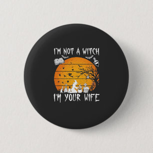 Badge Rond 5 Cm Pas de femme sorcière Halloween Sunset Chaudron_1