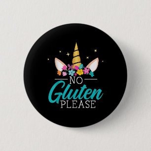 Badge Rond 5 Cm Pas de gluten S'il vous plaît Unicorne Maladie coe