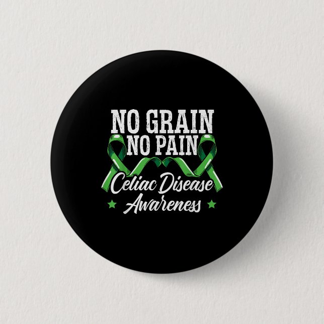 Badge Rond 5 Cm Pas de grain Pas de douleur Mois de sensibilisatio (Devant)