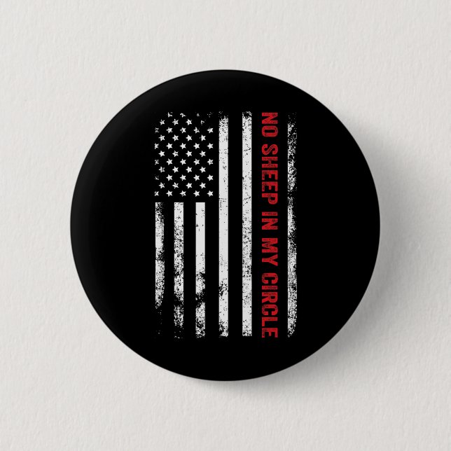Badge Rond 5 Cm Pas de moutons dans mon cercle Républicain América (Devant)