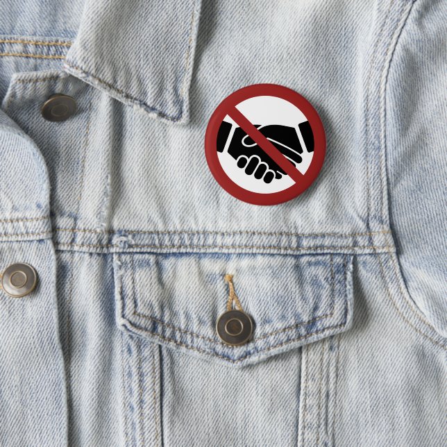 Badge Rond 5 Cm Pas de poignée de main (En situation)