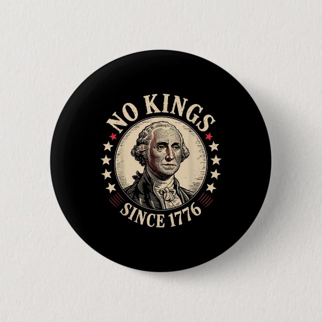 Badge Rond 5 Cm Pas de rois en Amérique 1776  (Devant)