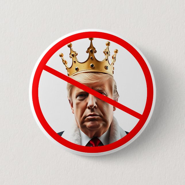 Badge Rond 5 Cm Pas de rois en Amérique | Anti-Trump (Devant)