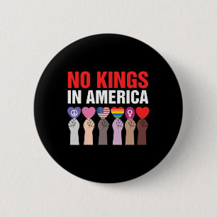 Badge Rond 5 Cm Pas de rois en Amérique Anti Trump Démocratie Tee